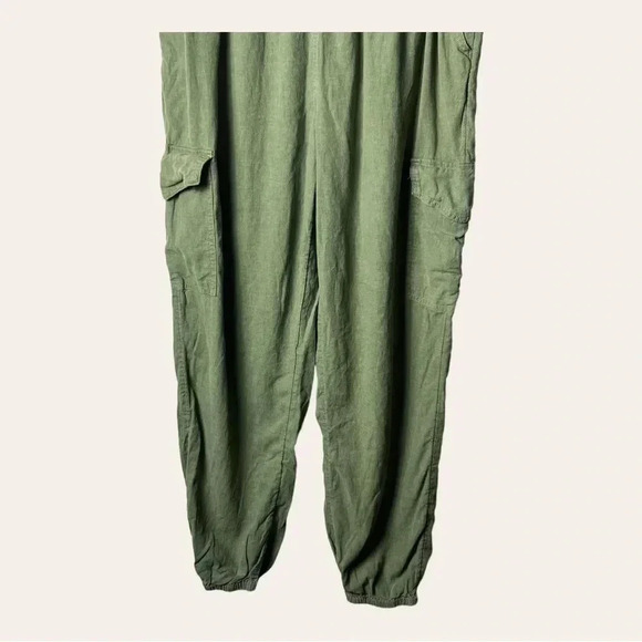 0302W. AERIE‎ ELASTIC WAIST BAND PANTS/JOGGERS SIZE MEDIUM OLIVE GREEN IN COLOR - Picture 4 of 9